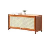 JSLJJBD BibliothèQue en Bambou avec Portes Bibliothèque Moderne sur Pied BibliothèQue Multicouche avec Porte Rabattable Étagère sur Pied pour Salon Tea Brown 70cm 1st Tier