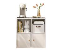 JSLJJBD Bibliothèque en Bois Étagère avec Placards en Bas Bibliothèque Moderne à 2 Étages avec Étagères Ouvertes Meuble de Rangement pour Salon Bureau Blanco 60cm