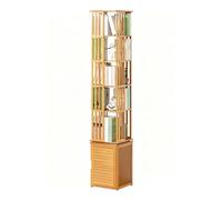 JSLJJBD Bibliothèque Rotative À 360° Grande Étagère d'angle Étagère Livres Mobile Convient pour Salon, Chambre, Les Salles D'étu, Livres, Albums Natural Wood 7-Tier