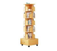 JSLJJBD Étagère à Livres Rotative à 6 Niveaux Bibliothèque Tournante Présentoir à 360 ° Bois Massif Étagère Pivotante avec Tiroirs pour Chambre à Coucher Salon Bureau Natural Wood 6-Layer