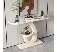 JSLJJBD Générique Console Moderne Table Console avec Rangement Table d'appoint Peut être placé derrière Un canapé pour Entrée Couloir Salon Milk White 80x30x80cm