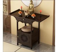 JSLJJBD Personal Shrine Table De Méditation avec Porte Présentoir Polyvalent pour Décoration Intérieure en Bambou Autel Bouddhiste for Salon 66 * 40 * 100cm
