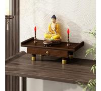 JSLJJBD Table d'autels avec Rangement Table Murale Suspendue pour Autel Bouddhiste Piédestal Étagère de Sanctuaire en Bois avec Tiroir pour Les Prières La Divination Countertop Style 39cm