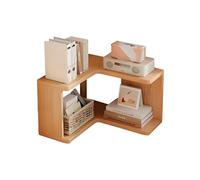 JSLXNDM 5 Niveaux bibliotheque Angle Bibliothèque d'exposition en Bois de Grande capacité et Peu encombrante idéale pour Les Salons, Chambres, salles à Manger et Cuisines. Couleur Bois Naturel