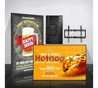 JSMDLN écran LED Ultra-Fin Mural, 32/43/50/55 Pouces,écran Publicitaire Commercial, Tableau D'affichage Numérique pour Restaurants Et Commerces, 1 Go+ 32 Go De Stockage,Télécommande Gratuit 50in