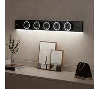 JSMDLN Multiprise longue de 40/50/60/80 cm, 8000 W, prise sur rail avec bloc d'alimentation + port de charge USB de type C + détecteur de mouvement, multiprise murale pour cuisine et salon, noir, 60