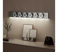 JSMDLN Multiprise longue de 40/50/60/80 cm, prise sur rail de 8000 W, avec bloc d'alimentation, port de charge USB de type C, détecteur de mouvement, pour cuisine et salon, gris, 80 cm