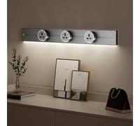 JSMDLN Multiprise longue de 40/50/60/80 cm, prise sur rail de 8000 W, avec bloc d'alimentation, port de charge USB de type C, détecteur de mouvement, pour cuisine et salon, gris, 40 cm