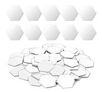 JSMTKJ 144 Pièces Miroir Mural Autocollant 46 X 40 cm, Hexagonal Feuilles de Miroir Flexibles Carreaux de Miroir Adhésifs pour Décoration Murale à Maison