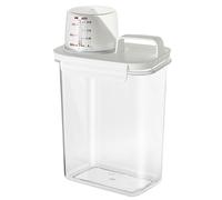 JSMTKJ Distributeur de lessive hermétique 1800 ml avec verre doseur - Rangement pratique - Facile à remplir et peu encombrant - Idéal pour la maison, la buanderie et les déplacements