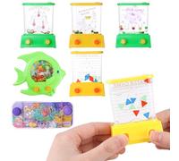 JSMTKJ Mini Jeux d'eau, 6 Pièces Flipper d'eau Jeu Aquatique de Table Portable Aquatic Design Jouets Anneau d'eau pour Jouets de Plage, Idée Cadeau pour Enfants, sans Eau