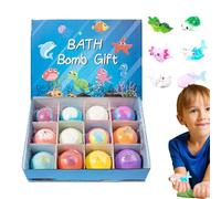 Jsnwernb Boule de bain avec surprise à l'intérieur, boule de bain pour | Boule de pétillante pour - Land & Sea Toys, Ball12X fait à la main pour hydrater la peau sèche, pour anniversaire