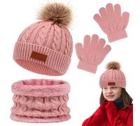 Jsnwernb Ensemble bonnet et gants pour, ensemble gants, écharpe et chapeau pour - Bonnet et d'hiver tricotés,Écharpes, accessoires, col à nouer, chapeau chaud pour l'hiver