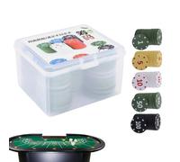 Jsnwernb Lot de 100 jetons de poker avec chiffres, accessoires de jeu numérotés avec mallette | Jeu de jetons de poker - Pour la maison, la nuit, l'exposition, les tournois, les fêtes, les