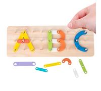 Jsnwernb Puzzle de Lettres | Association des Couleurs et Construction avec Planche perforée - Empilage et Planche à découper avec Formes d'apprentissage | pour la motricité des, bébés, Filles