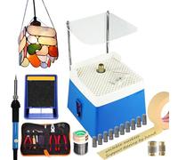 json2xml Kit Démarrage pour Vitrail,Kit Démarrage avec Broyeur Verre,Kit D'outils Coupe Verre,Kit Fer À Souder,Consommables pour Absorbeur Fumée,Kit D'outils Démarrage Complet pour Débutant