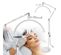 json2xml Lampadaire Beauté LED avec Lumière Remplissage Omnidirectionnelle Et Support Réglable en Hauteur,Lampe À Cils Demi-Lune pour Esthéticiennes/Maquilleurs Et Tatoueurs,Luminosité Réglable,White
