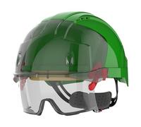 JSP Casque de Travail sur-Lunette crémaillère ventilé Evo VISTAlens Rouge/Fumé - Protection EPI