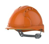 JSP Evo®2 Safety Helmet with Slip Ratchet Adjustment Harness - Vented - en 397 Industrial Hard Hat for Building, Construction and Work Sites - Orange (AJF030-000-800)