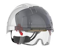 JSP Protection Casque sur-lunette EVO VISTAlens Blanc/Fumé Ventilé AMB170-005-F00