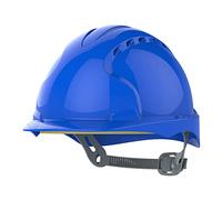 JSP EVO2 Casque de Chantier, Ventilé, Cliquet Coulissant, Léger, Bleu