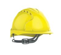 JSP EVO2 Casque de Chantier, Ventilé, Cliquet Coulissant, Léger, Jaune