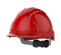 JSP EVO3 Comfort Plus Casque de Chantier, Non Ventilé, Molette, Rouge