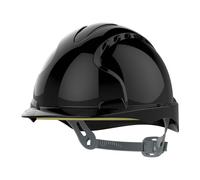 JSP EVO3 Comfort Plus Casque de Chantier, Ventilé, Cliquet Coulissant, Noir