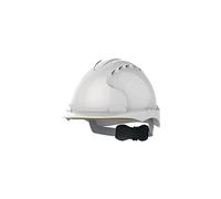 JSP EVO3 Comfort Plus Casque de Chantier, Ventilé, Molette, Blanc | Coiffe textile 6 points et molette de réglage pour ajustement précis. BTP, industrie. EN 397 certifié.