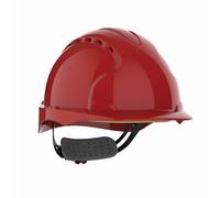 JSP EVO3 Comfort Plus Casque de Chantier, Ventilé, Molette, Rouge