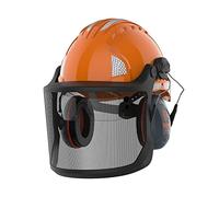 JSP EVOGuard M2 Casque de Protection forestière, 70% Luminosité | Système forestier avec visière grillagée, protection yeux/visage et auditive. EN 397, EN 1731 & EN 352.