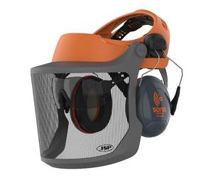 JSP EVOGuard M2 Serre-Tête Forestier avec Visière, 80% Luminosité | Serre-tête premium avec visière inox gravée et double protection oculaire. EN 1731 certifié.