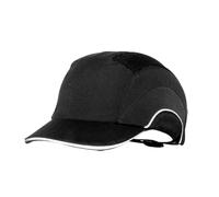 JSP HardCap A1+ Casquette anti-chocs à bord court - Noir, passepoil réfléchissant, ventilé, ajusteur à une main (ABS000-001-104)