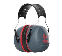 JSP SONIS 3 Casque Antibruit Réglable - 37 dB SNR - Gris/Rouge - Casque Anti Bruit Adulte - Pour Construction, Paysagisme et Industrie - EN 352-1