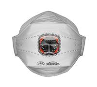 JSP SPRINGFIT FFP3 Masque Pliable avec Valve (Boîte de 10), Individuel | Protection silice, poussières fines, bois, moisissures, aérosols. Emballé individuellement. EN 149.