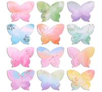 JSRQT 12 Pièces Notes Autocollantes Papillon, Blocs Notes Auto-adhésifs Aquarelles, Sticky Memo Pads Notes pour Enfants Adultes, Feuillets Autocollantes Petits pour École Bureau Maison Planifier