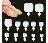 JSRQT 120 Pièces Faux Ongles D'orteil Artificiel Faux Ongles Pieds Capsule Ongle Pied French Français Pleine Couverture Pieds Ongles Conseils pour Dames Femmes Filles Acrylique Tips Ongles(12 Tailles)