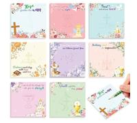 JSRQT 8 Pièces Blocs-Notes Autocollants Versets Bibliques, Notes Autocollantes Inspirantes Chrétiennes avec Floral, Petits Blocs-Notes Autocollants Sticky Notes pour École Bureau Rappel Planificateur