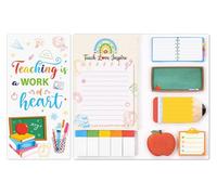 JSRQT Bloc-Notes Adhésifs Cadeau Maitresse D'école Original Blocs de Notes Autocollantes Cadeau Maître D'éxole Sticky Notes Adhésives pour École Stylo D'éxole Merci Maitresse