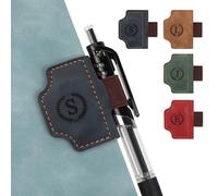 JSRQT Marque-page Magnétique en Cuir avec Porte-stylo, Accessoire Lecture Style Rétro Lettre Initiale,Clip à Page, Cadeau Idéal pour les Amoureux des Livres (Bleu,S)
