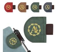 JSRQT Marque-page Magnétique en Cuir avec Porte-stylo, Signet à Lettre Initiale Personnalisé, Accessoire Lecture Cadeaux pour Amateurs de Livres & Lecteurs(Vert, A)