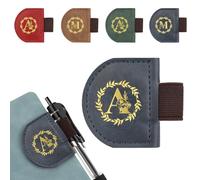 JSRQT Marque-page Magnétique en Cuir avec Porte-stylo, Signet à Lettre Initiale Personnalisé, Accessoire Lecture Cadeaux pour Amateurs de Livres & Lecteurs (Bleu, A)