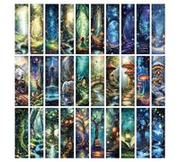 JSRQT Marqueurs de livres en papier Forêt mystérieuse, 30 pièces Marque-pages Marqueurs de page créatifs pour cadeaux amoureux de la lecture