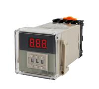 JSS20-48AMS DC12V DC24V AC220V AC380V LED Programmable affichage numérique relais de temps avec prise Base minuterie de retard 0.01S-999H minuterie 1 pièces(AC 220V)