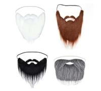 JSSELLER 4 Pieces Fake Beard Man Moustache Costume Fake Moustache Beard
