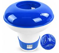 JSSELLER Diffuseur Chlore Piscine Flottant réglable Bleu Blanc pour Spa | Doseur flottant à ouverture supérieure pour pastilles de chlore, piscines, spas, bains à remous et fontaines
