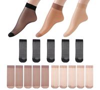 JSTHHTT 15 Pcs socquettes femme transparents, chaussettes fines transparentes élégantes résistantes bord confortable, sans pression légères et confortables au quotidien matériau lisse taille unique