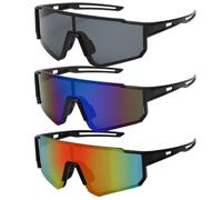 JSTHHTT 3 PCS Lunettes de Vélo,Lunettes de Soleil,Lunette de Cyclisme Polarisées,Lunette de Soleil Sport Polarisée,pour Hommes Femmes,Protection UV400,pour Activités de Plein Air Comme le Cyclisme