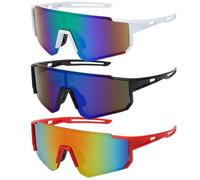 JSTHHTT 3 PCS Lunettes de Vélo,Lunettes de Soleil,Lunette de Cyclisme Polarisées,Lunette de Soleil Sport Polarisée,Protection UV400,pour Activités de Plein Air Comme le Cyclisme,pour Hommes Femmes