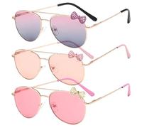 JSTHHTT 3PCS Lunette De Soleil BéBé 3-6 Ans & 6-10 Ans, Lunettes Soleil GarçOns Et Filles Protection Uv, StyléEs, LéGèRes Avec Branches Flexibles, Pour Les Enfants